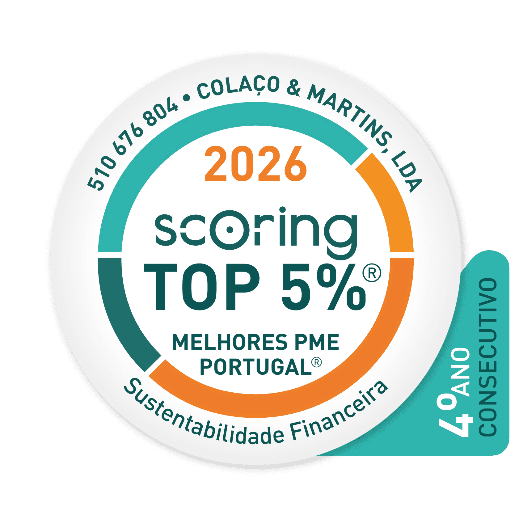 Selo TOP 5% 2026 — COLAÇO & MARTINS, LDA