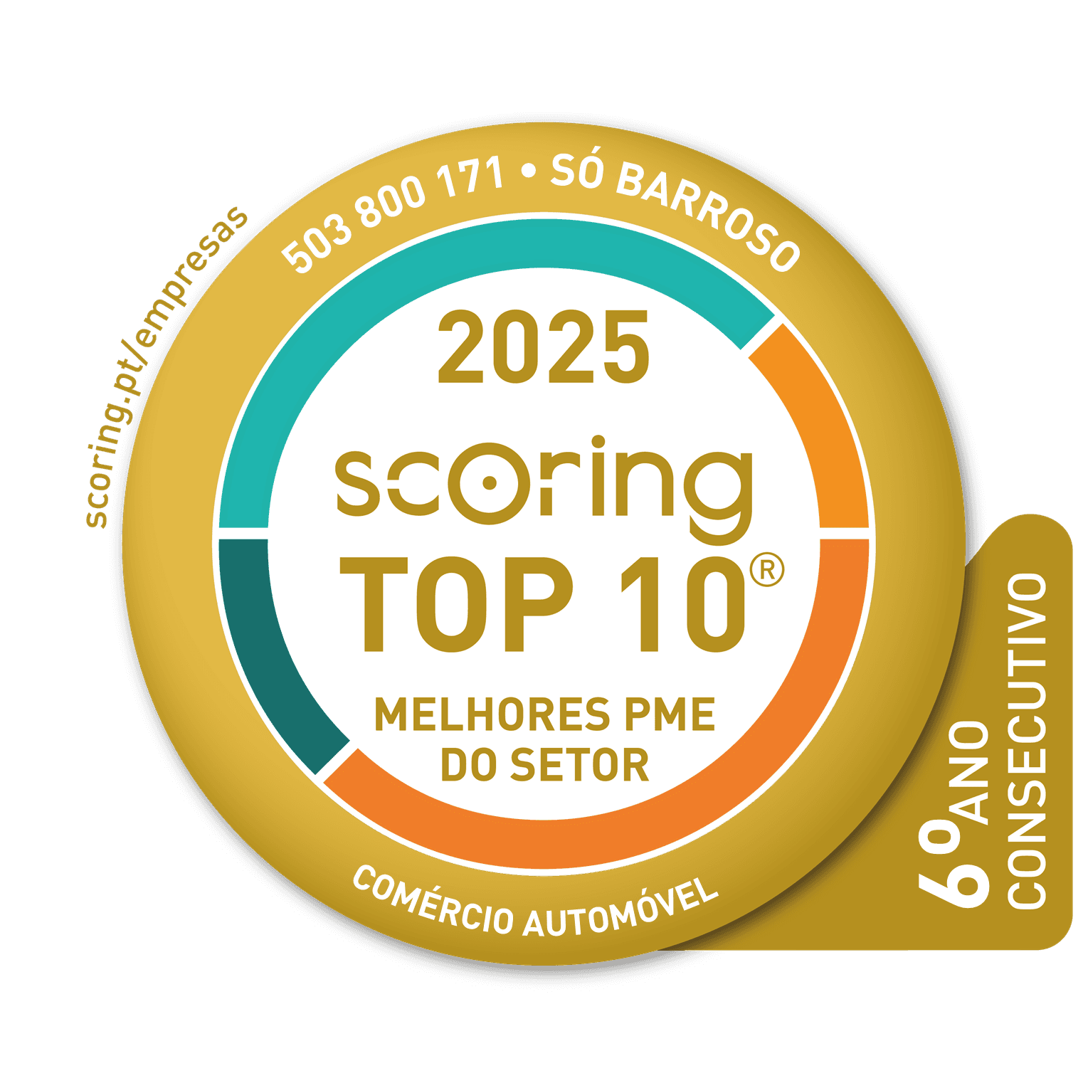 Selo TOP 10 2025 — SÓ BARROSO, LDA