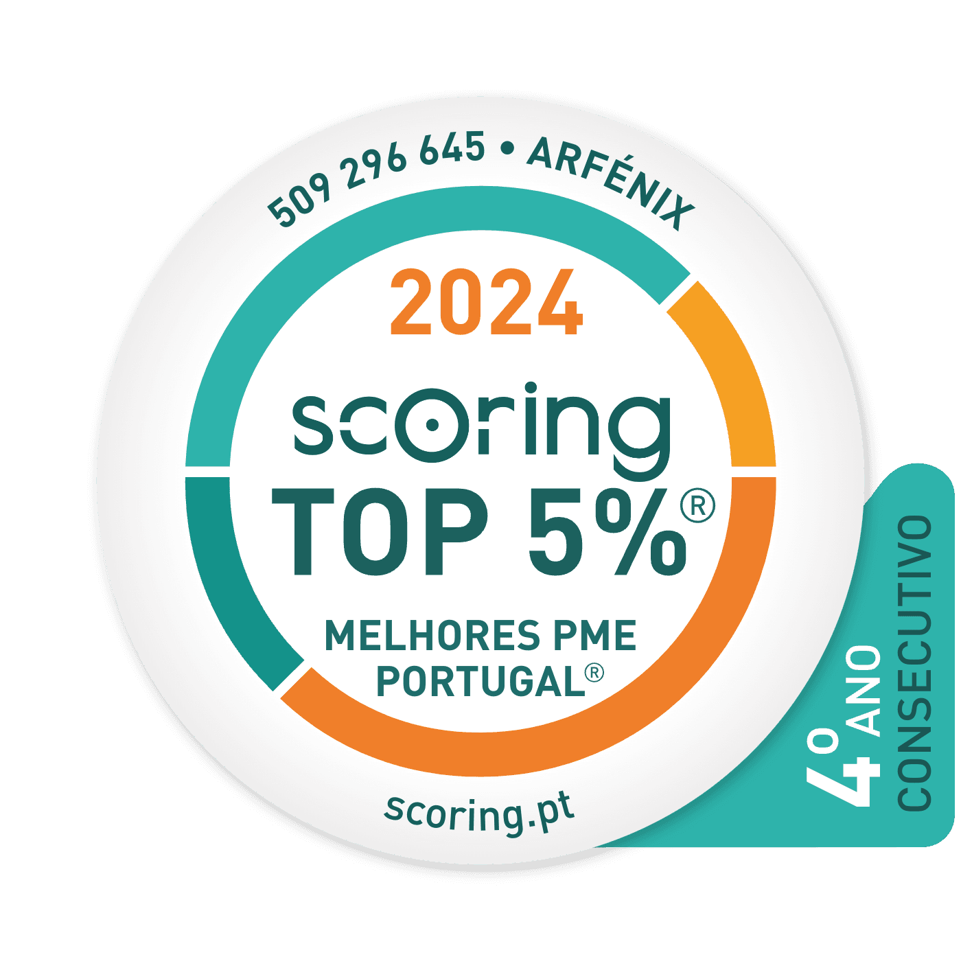 Selo TOP 5% 2024 — ARFÉNIX - CONTABILIDADE, FISCALIDADE E GESTÃO, LDA