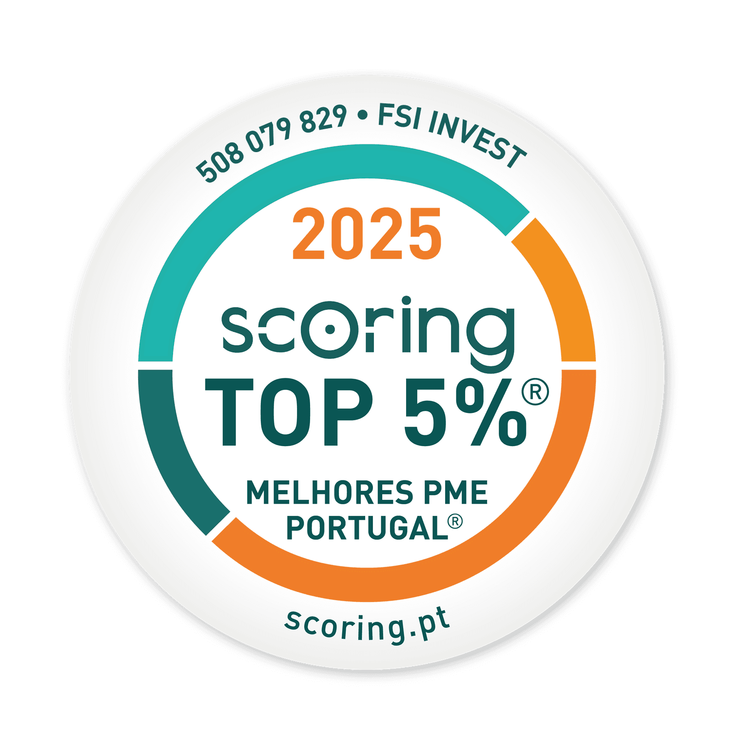 Selo TOP 5% 2025 — FSI INVEST, LDA
