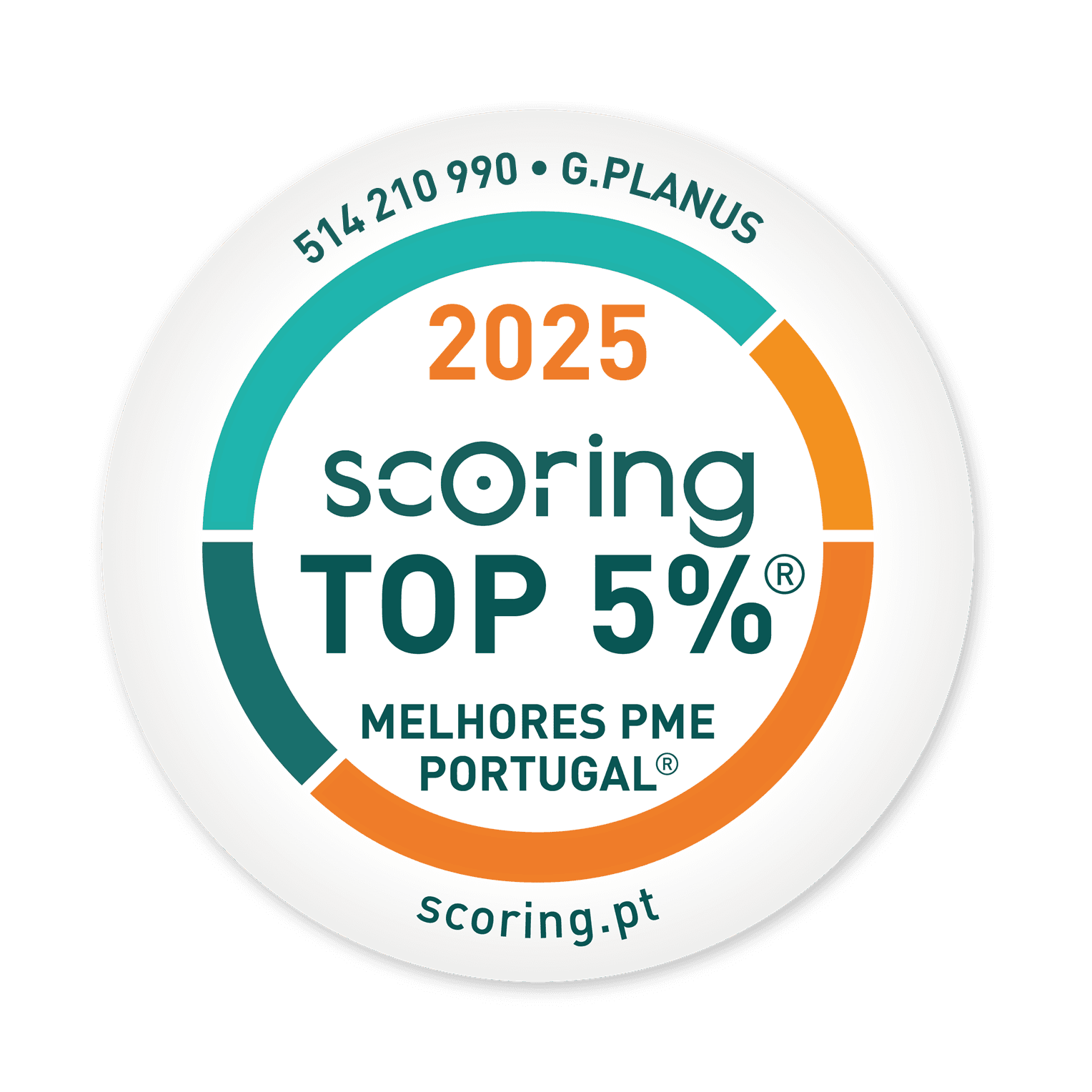 Selo TOP 5% 2025 — G.PLANUS - ENGENHARIA E CONSTRUÇÃO, UNIPESSOAL, LDA