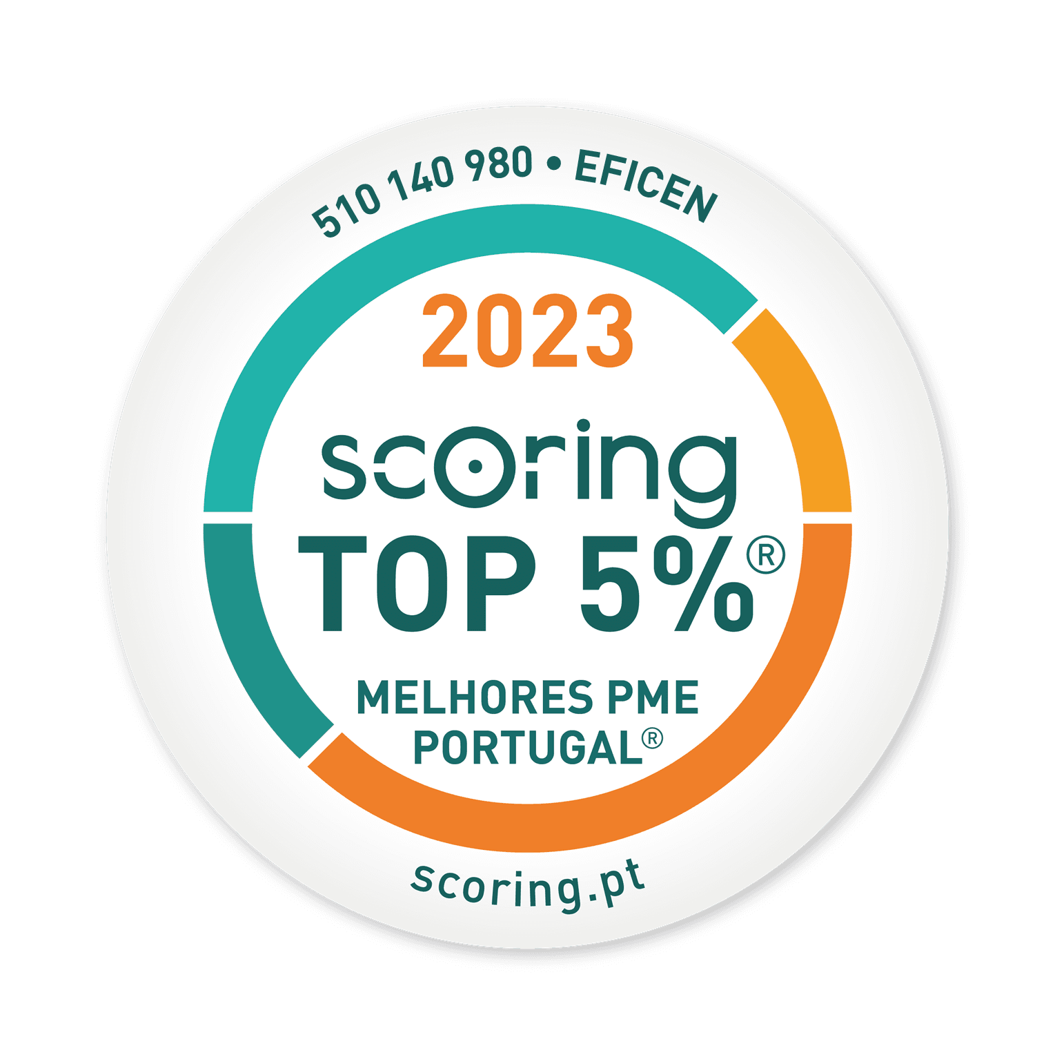 Selo TOP 5% 2023 — EFICEN - ELETRICIDADE, LDA