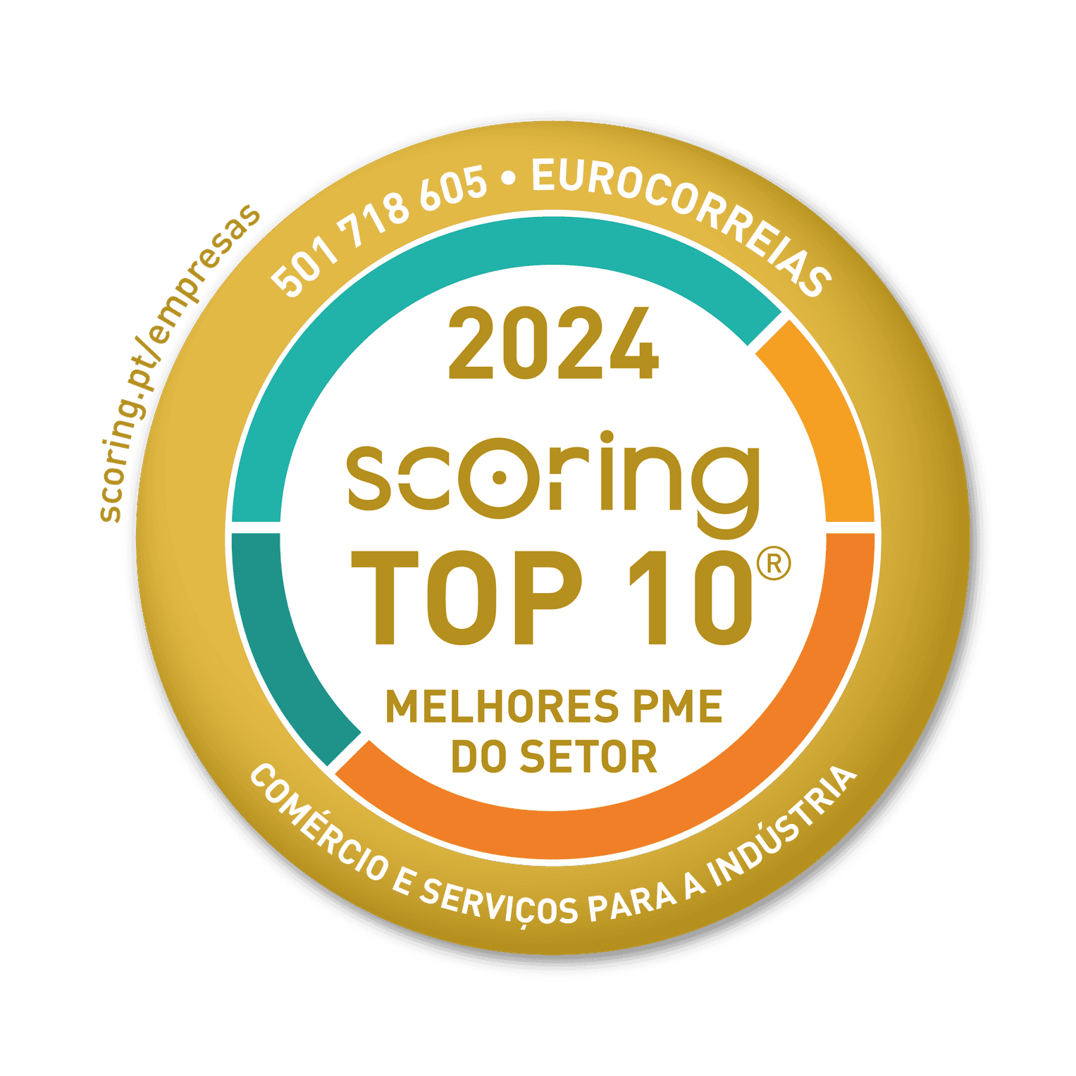 Selo TOP 10 Setor 2024 — EUROCORREIAS - CORREIAS E ACESSÓRIOS INDUSTRIAIS, LDA
