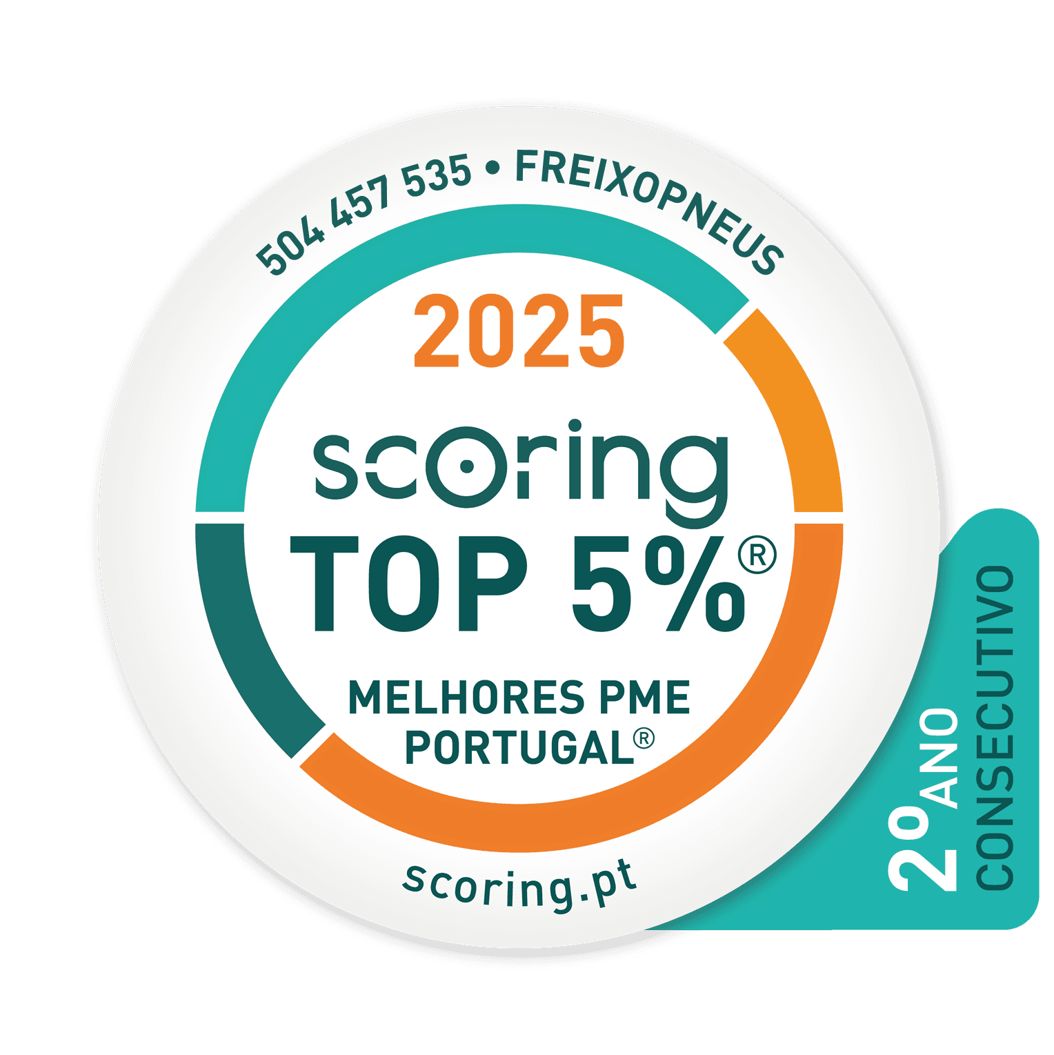 Selo TOP 5% 2025 — FREIXOPNEUS, LDA