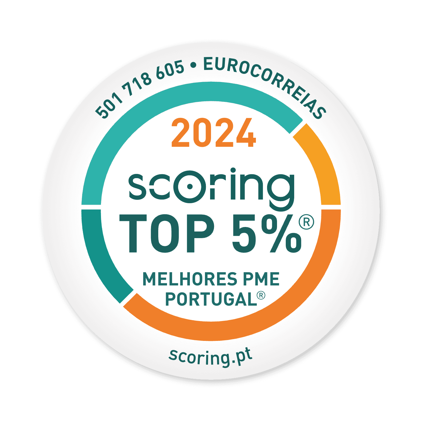 Selo TOP 5% 2024 — EUROCORREIAS - CORREIAS E ACESSÓRIOS INDUSTRIAIS, LDA
