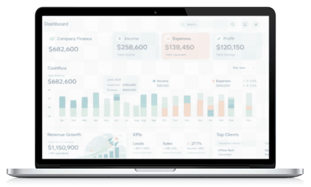 Laptop com dashboard ESG